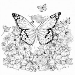 butterfly in field of flowers