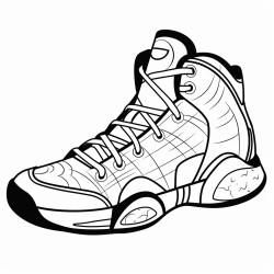 a basketball shoe with a soccer ball pattern and a black and white color scheme