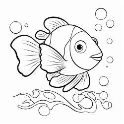 a clownfish with starfishshaped fins swimming in a coral reef