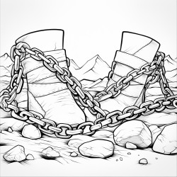 chains laying on the ground