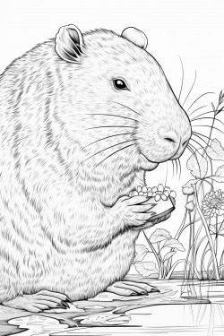 capybara eating a pickle
