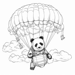 panda parachuting
