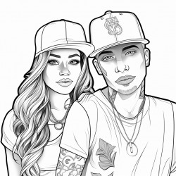 a young couple male wearing a snap back female with a septum piercing