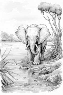 lphant sur une plage