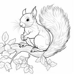 a cute little  squirrel sitting on a tree branch