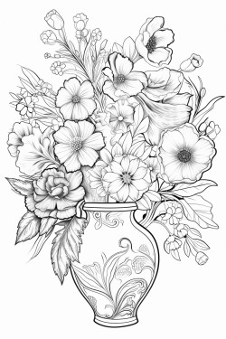 beautiful flowers in a vase of various shapes and sizes