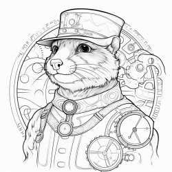 steampunk otter with eyepatch