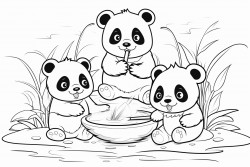 pandas playing