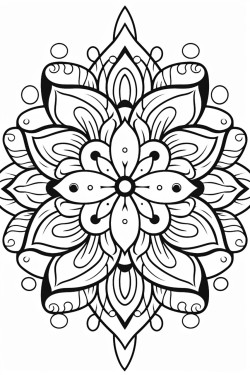 a cute mandala symphony  coloring bookvector white background black and white black drawing