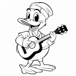 duck playing acoustic guitar