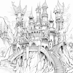 coloring dragon forest castle