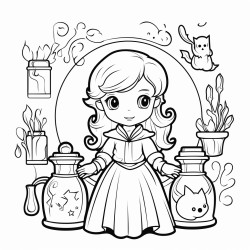 sorciere qui melange potion