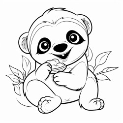 cute sloth eating