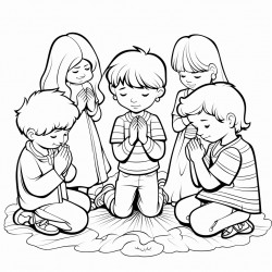 small children praying