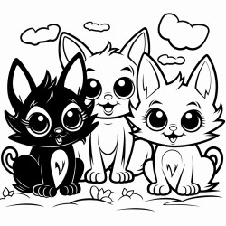 4adorable black cats with bats