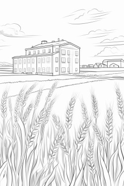 hospital in a wheat field