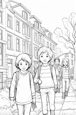 creepy images of blackeyed children standing in the street