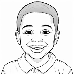 5 year old black boy smiling
