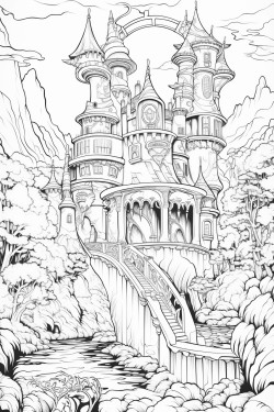 coloring dragon forest castle