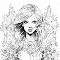 a girl who is fire themed and has fire powers