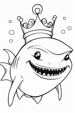 shark with a crown