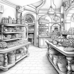 a large detailed bakery with a wide variety of products
