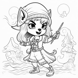 a pirate vs a wolf cute