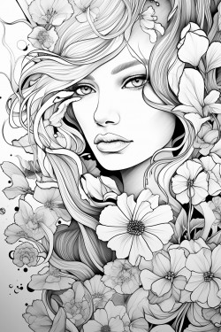 bloom colouring page