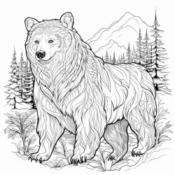 une fe et un ours en forest
