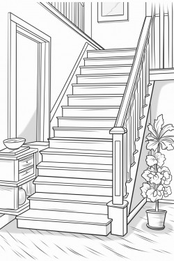 basement office stairs