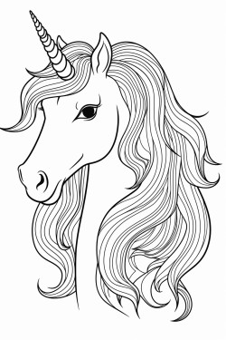 unicorn wiht long hair