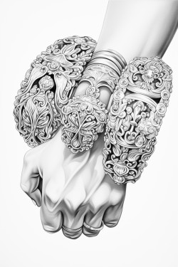 hands with beautiful cool rings