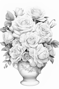 a serene still life with white roses in a delicate porcelain vase