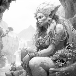 majestic beautiful short queen troll with a tall look alike troll next to her