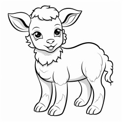 a lamb with a friendly smile