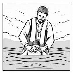 man being baptised