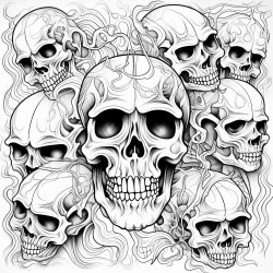 creepy dark skulls