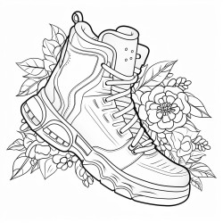 a basketball shoe with a floral print and pastel colors