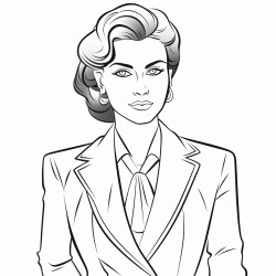 business woman turned to the side face not visible business suit
