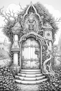 filligree art neuveau door