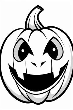 generate a large image of a pumpkin with a jackolantern face suitable for a kids colouring book