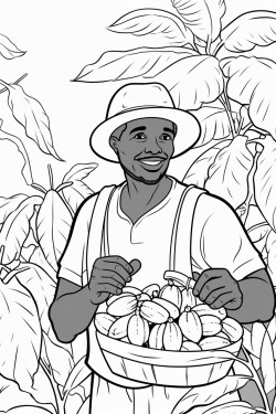 cocoa harvesting in the jungle