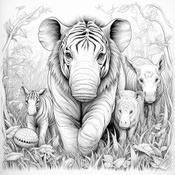 jungle animals playing soccer