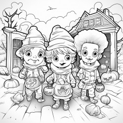 group of pickles trick or treating