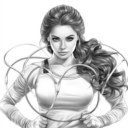 a beautiful athletic woman doing rhythmic gymnastics