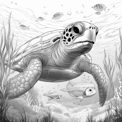 swimming sea turtle