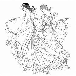 art neuveau style dancers