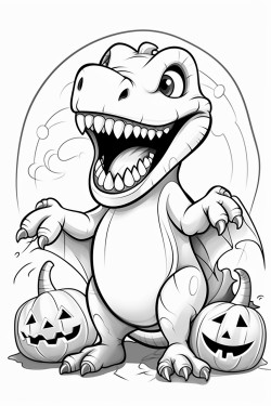 dinosaurio salvaje en halloween