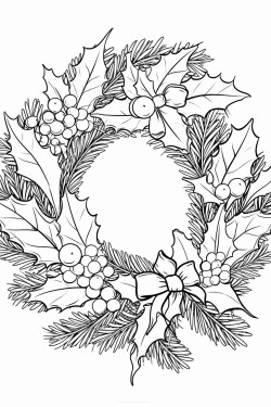 christmas wreath plain white background