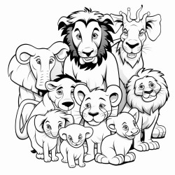 sheets featuring a variety of animals such as lions elephants dogs cats and birds